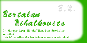 bertalan mihalkovits business card